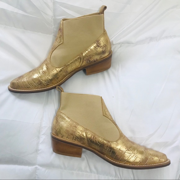 Matisse Metallic Gold Sweet Jane Ankle Boot 8 - SOLD - Picture 6 of 8